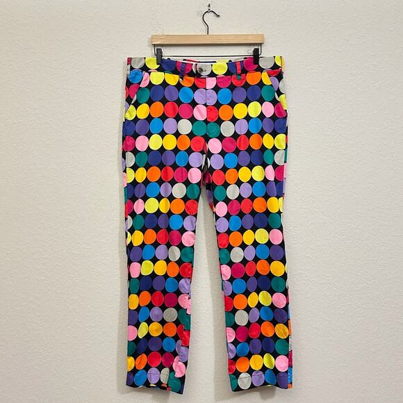 LOUDMOUTH Golf Pants Colorful Geometric Straight Retro 80s Disco